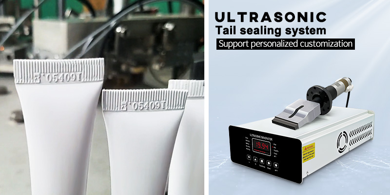 What principle does the ultrasonic tail sealing machine work on?